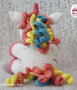 Crochet Sitting Unicorn Pink