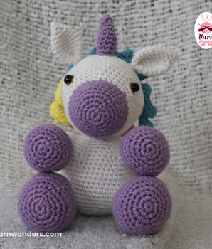 Crochet Sitting Unicorn Purple