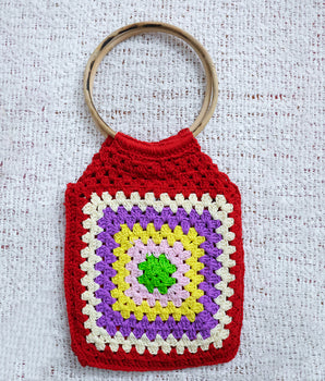 Bamboo granny Square Red Green