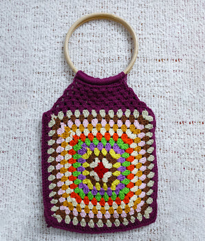 Bamboo granny Square Purple Ash