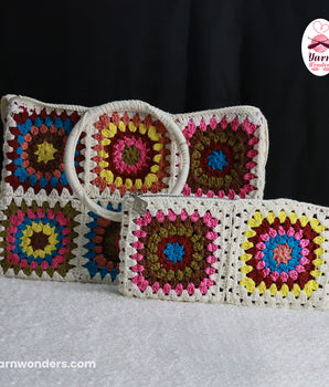 Granny Square Basket Bag With Purse