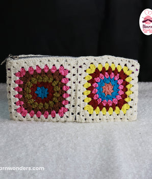 Granny Square Basket Bag With Purse