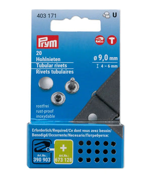 Tubular Rivets, 6-9mm, Silver-coloured, 12 items_ Prym