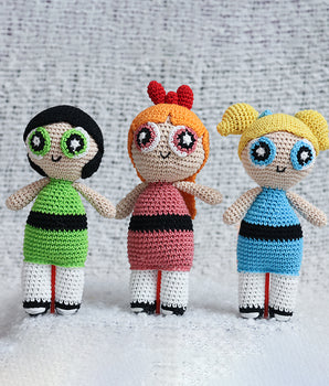 Crochet Power Puff Girls - Blossom Bubbles Butter cup - Made of cotton